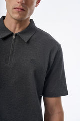 Megusta Wool Melange Fine Piquet Zip-up Polo