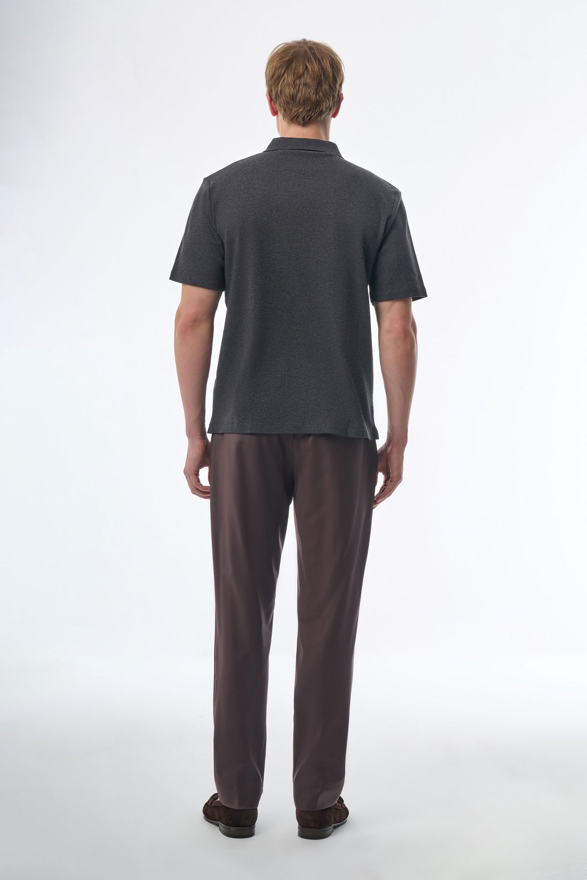 Megusta Wool Melange Fine Piquet Zip-up Polo