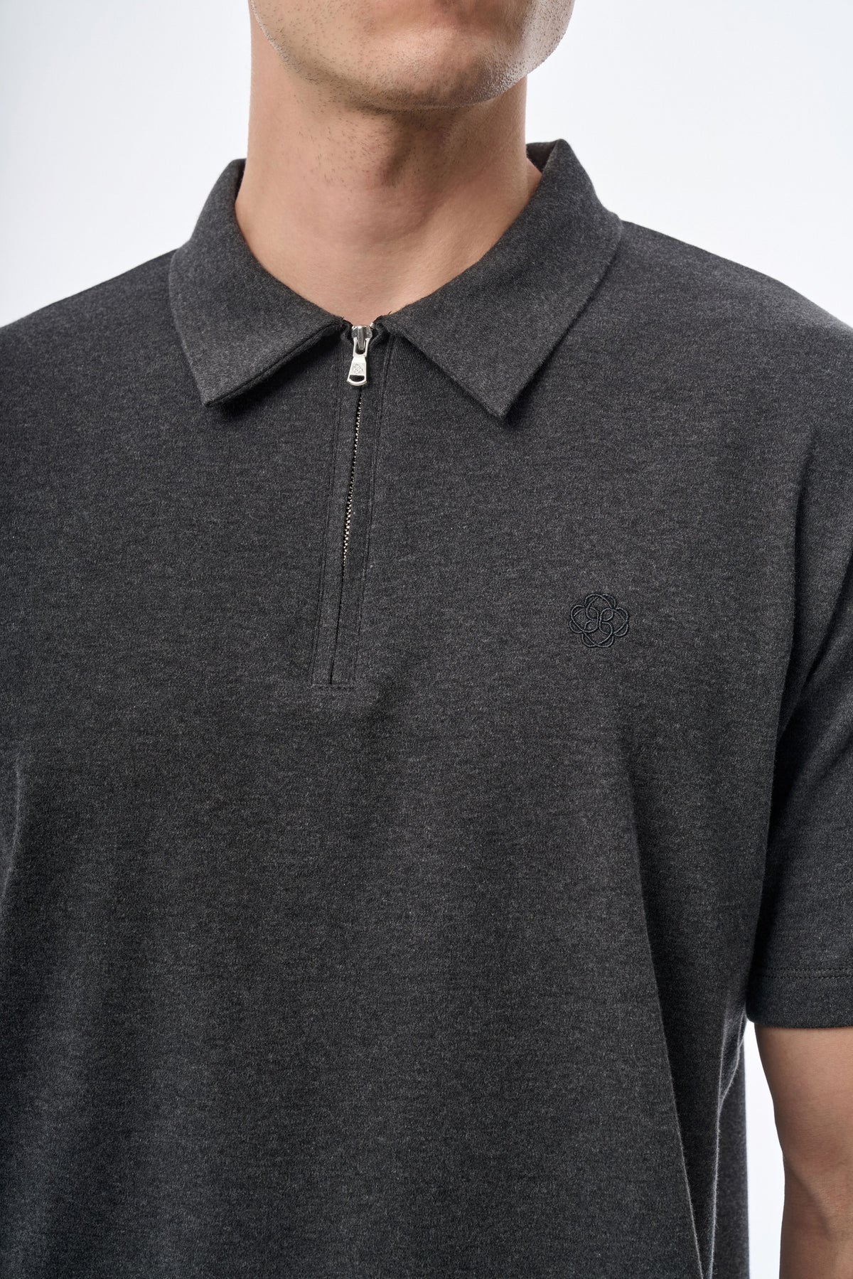 Megusta Wool Melange Fine Piquet Zip-up Polo