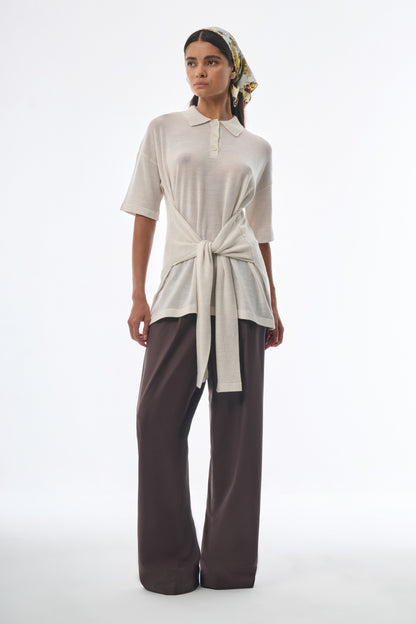 Oversized Sleeved Polo Merino Wool