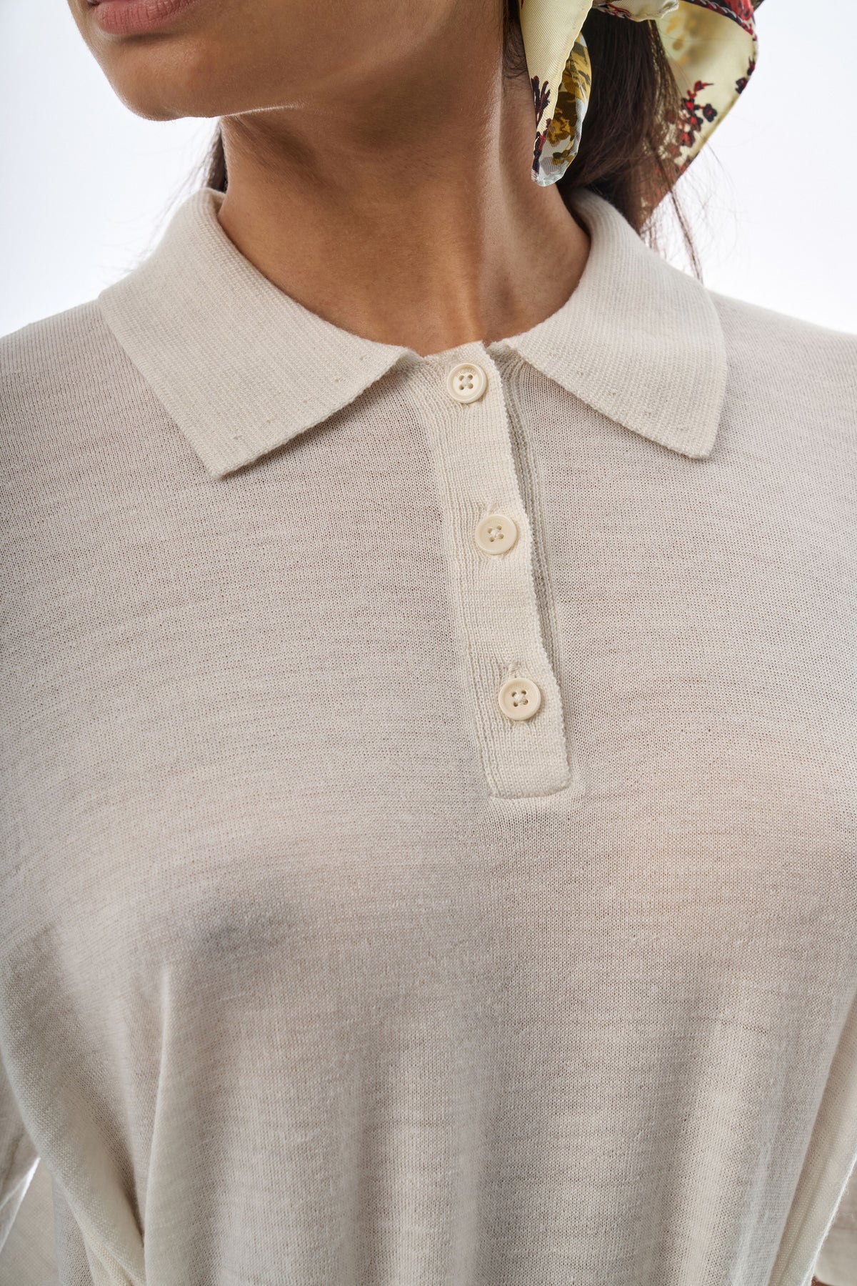 Oversized Sleeved Polo Merino Wool