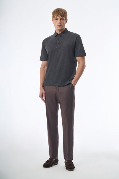 Megusta Wool Melange Fine Piquet Polo