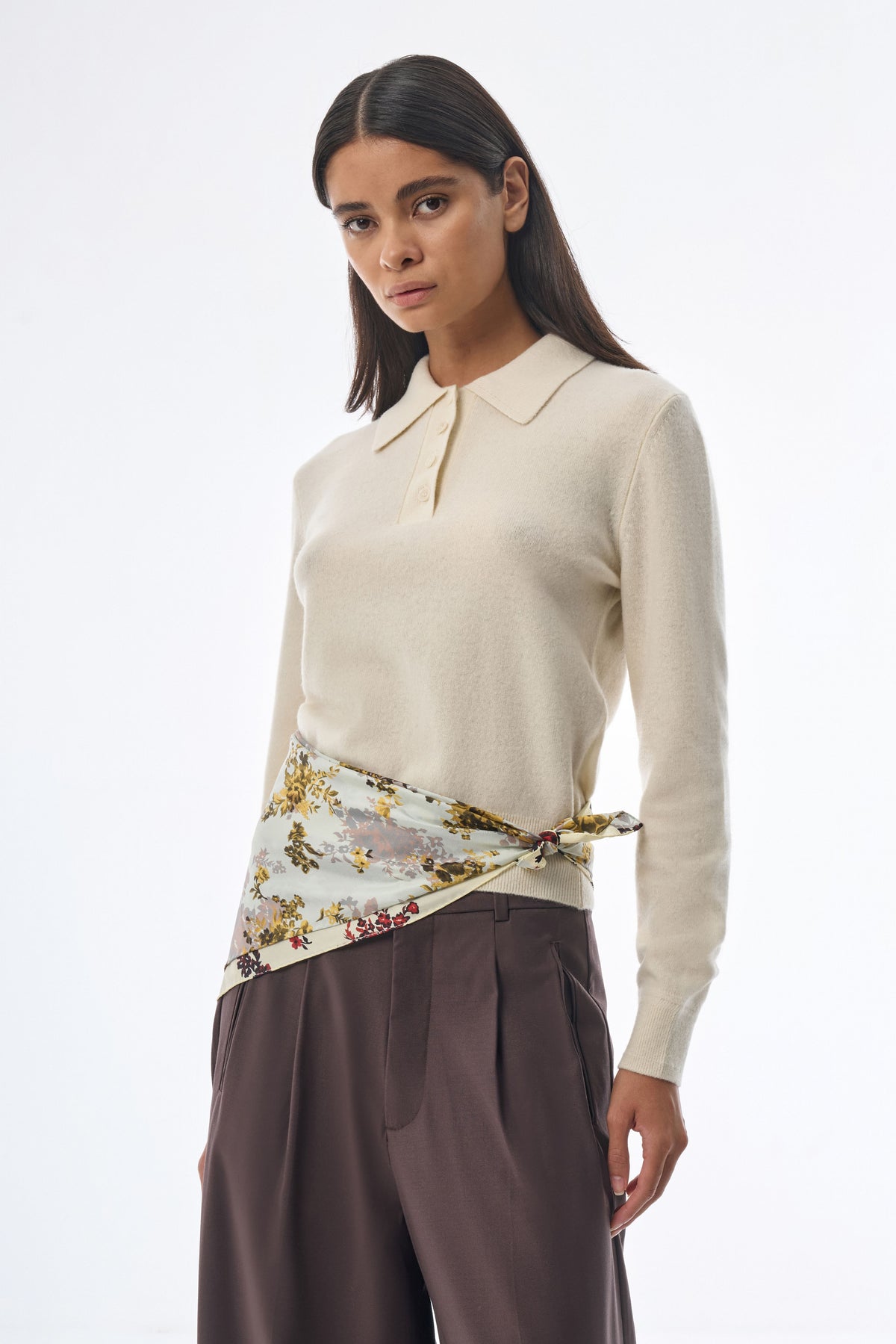 Megusta Oversized Cashmere Wool Polo Knit