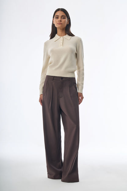 Megusta Oversized Cashmere Wool Polo Knit