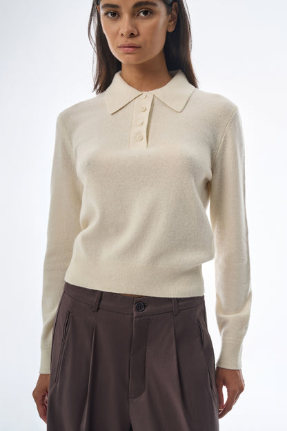 Megusta Oversized Cashmere Wool Polo Knit