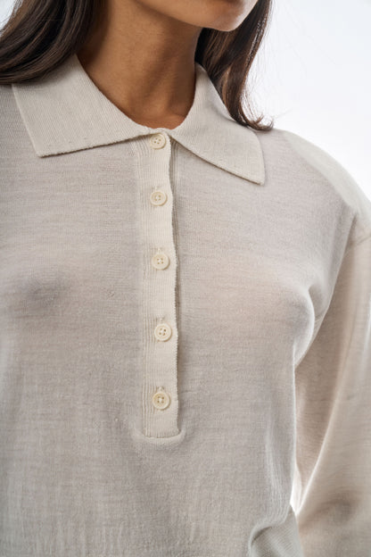 Megusta Padded Knit Longsleeve Polo