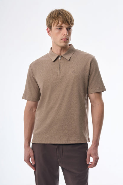 Megusta Wool Melange Fine Piquet Zip-up Polo