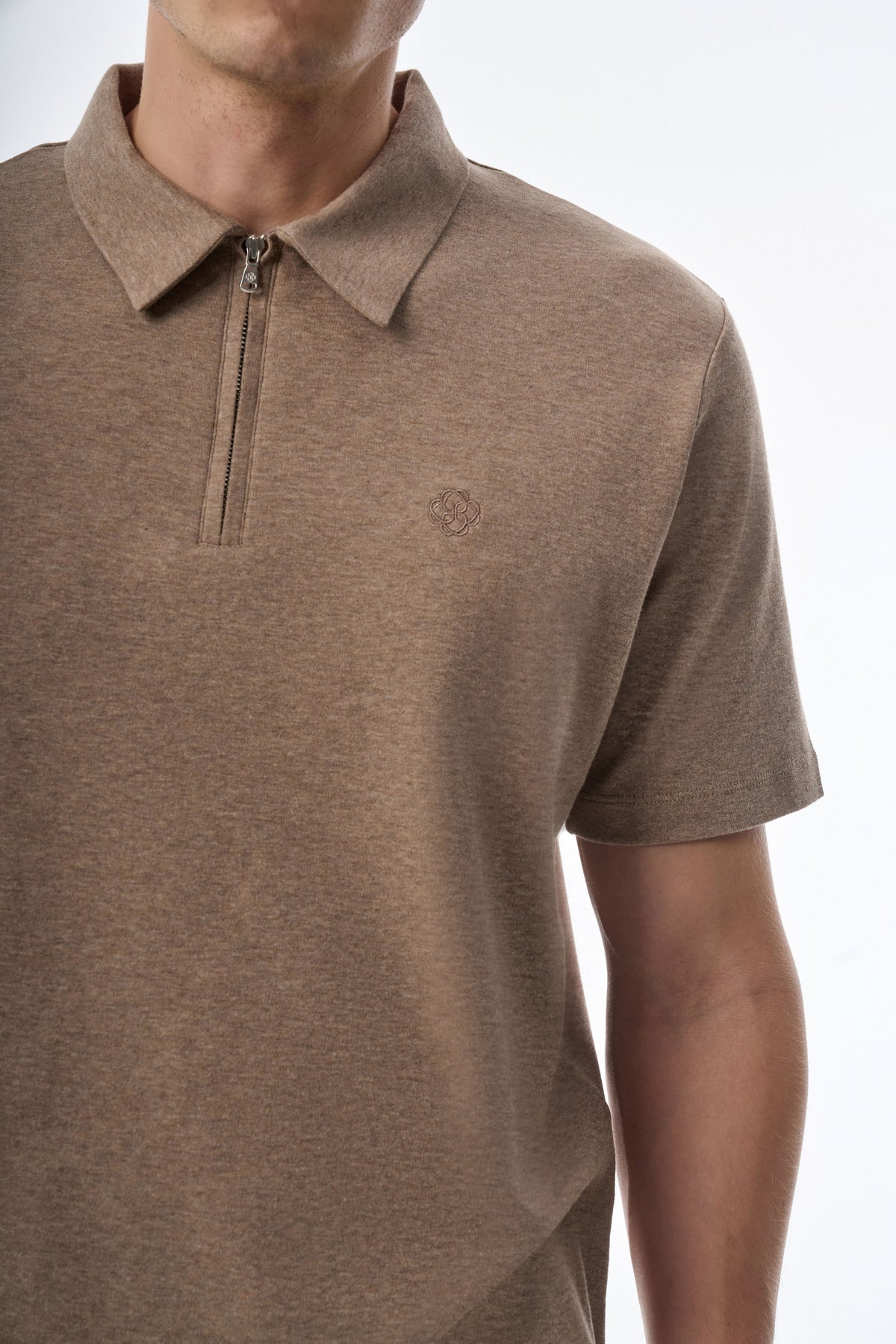 Megusta Wool Melange Fine Piquet Zip-up Polo