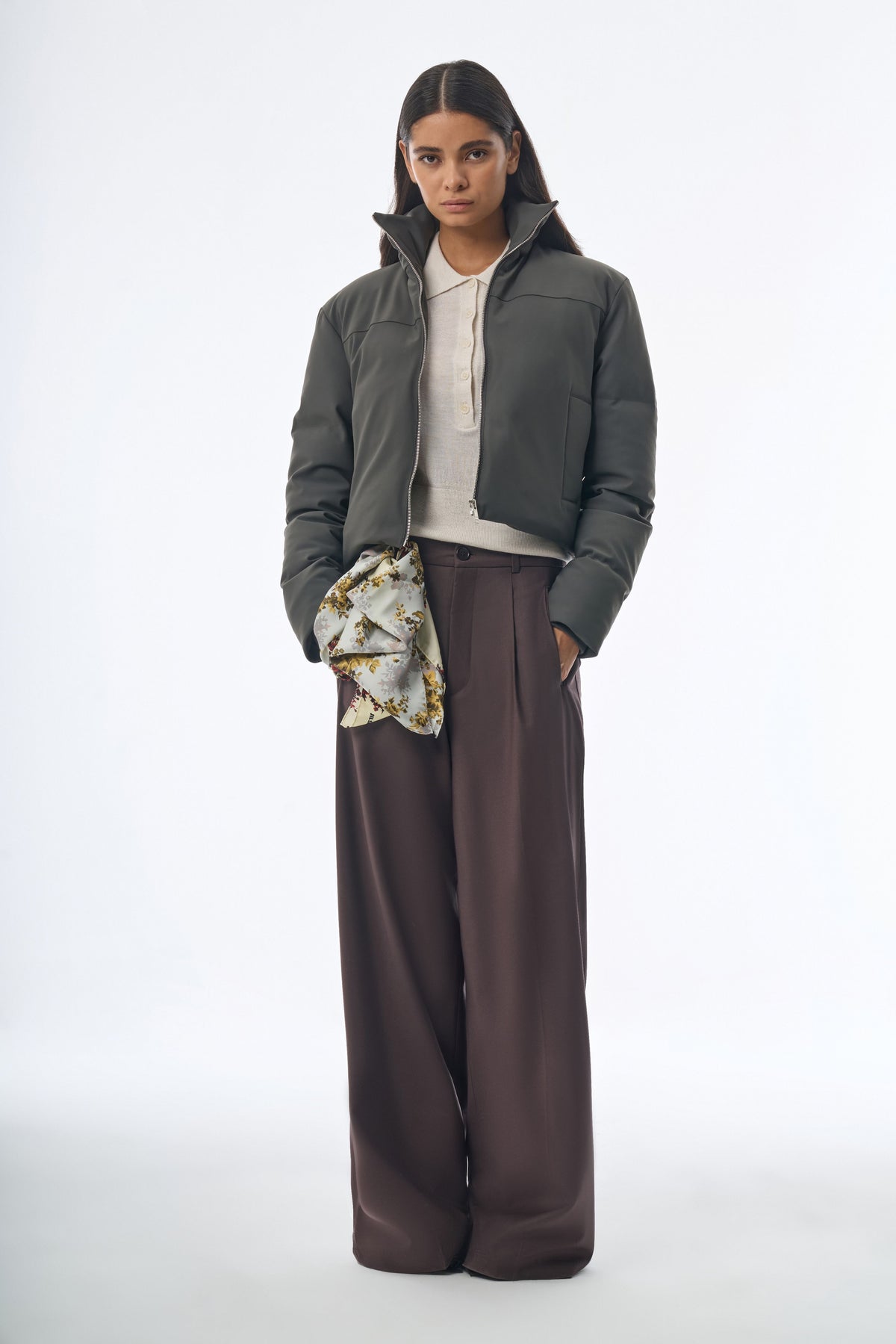 Megusta Water Repellent Crop Down Jacket