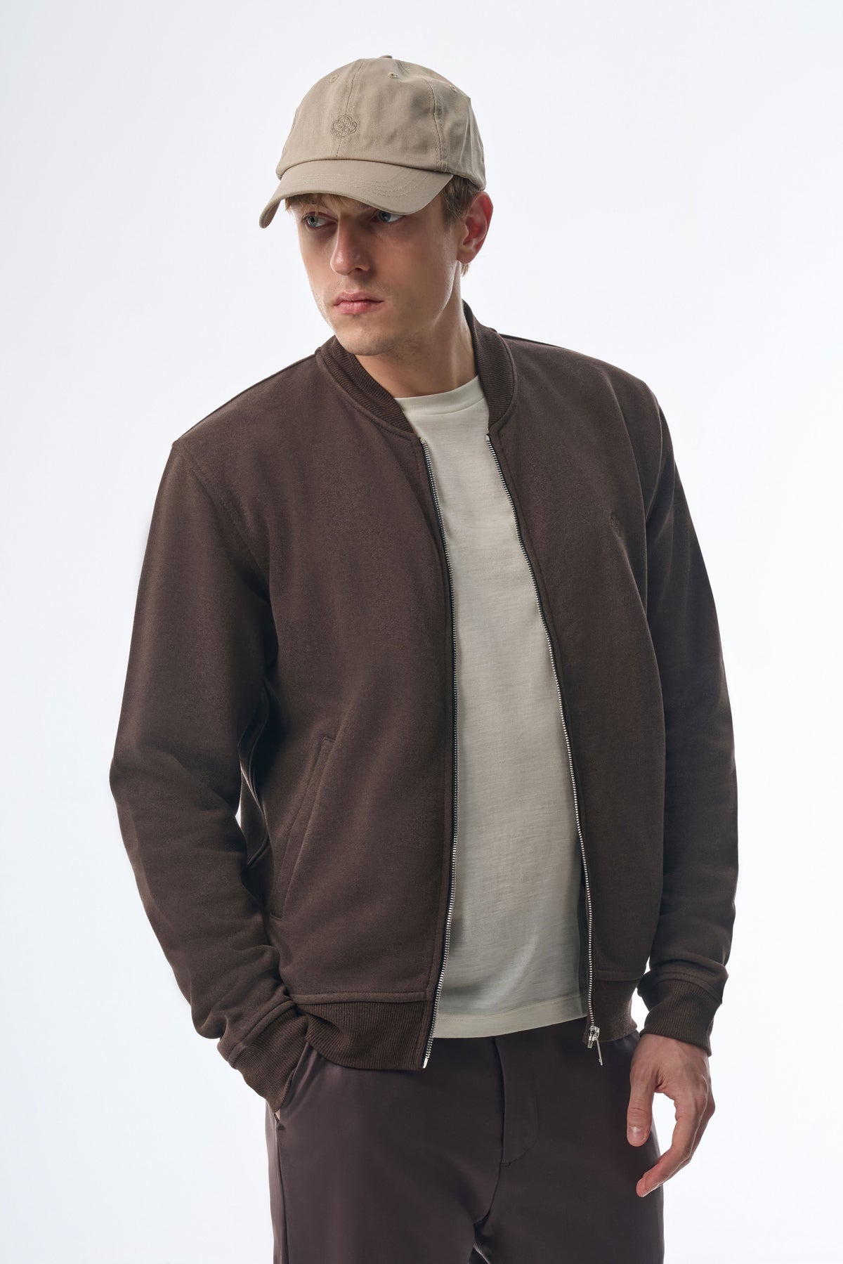Megusta Cashmere Blend Terry Logo Zipped Sweatshirt