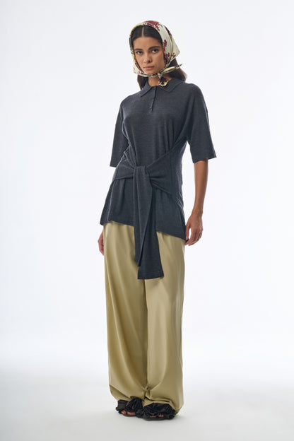 Oversized Sleeved Polo Merino Wool
