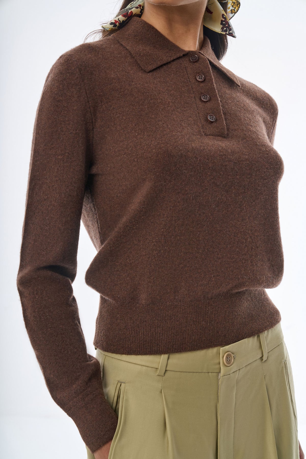Megusta Oversized Cashmere Wool Polo Knit