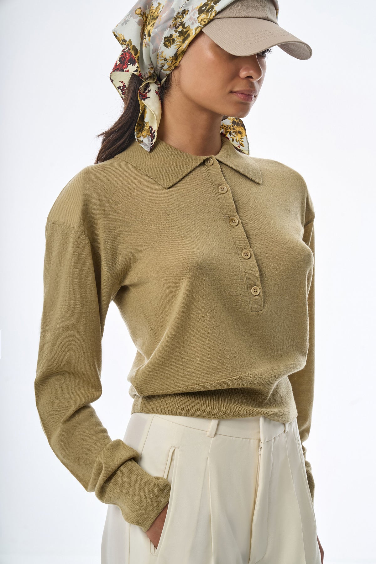 Megusta Padded Knit Longsleeve Polo