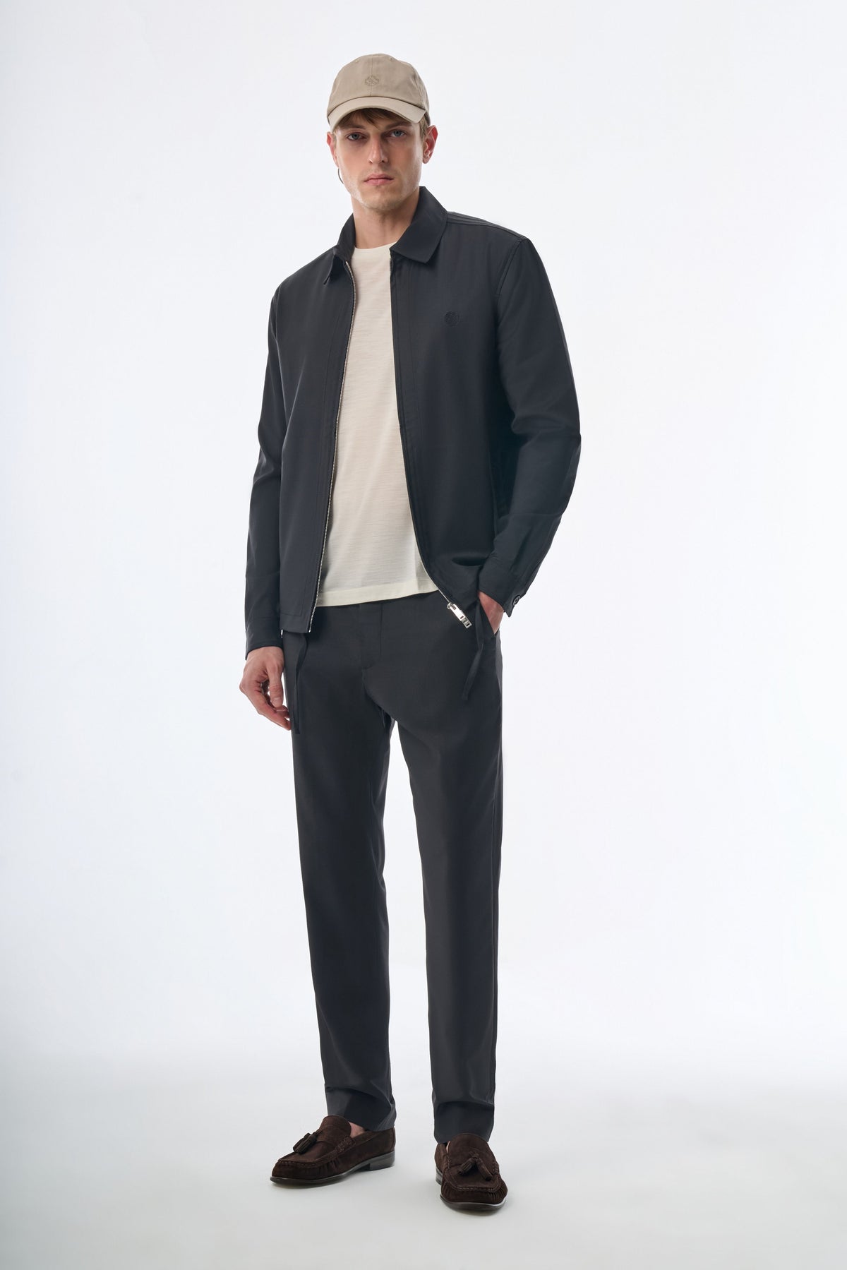 Megusta Wool Logo Detailed Zipped Jacket