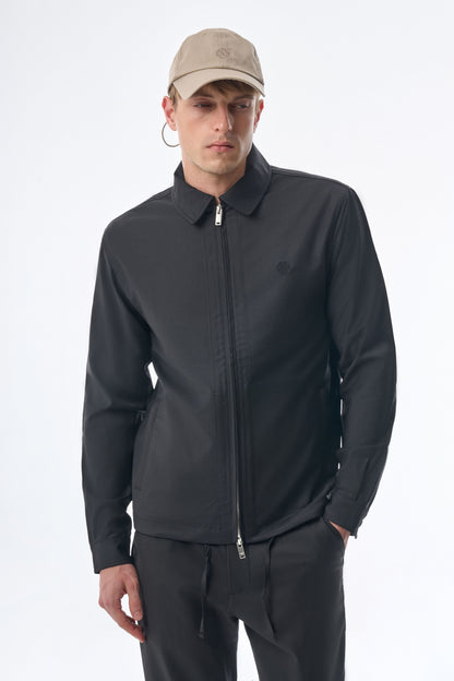 Megusta Wool Logo Detailed Zipped Jacket