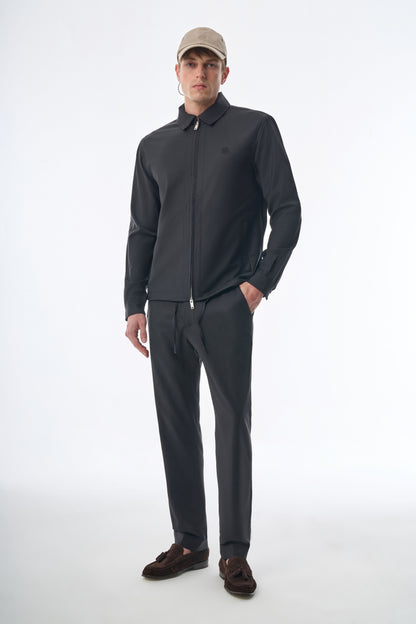 Megusta Wool Logo Detailed Zipped Jacket