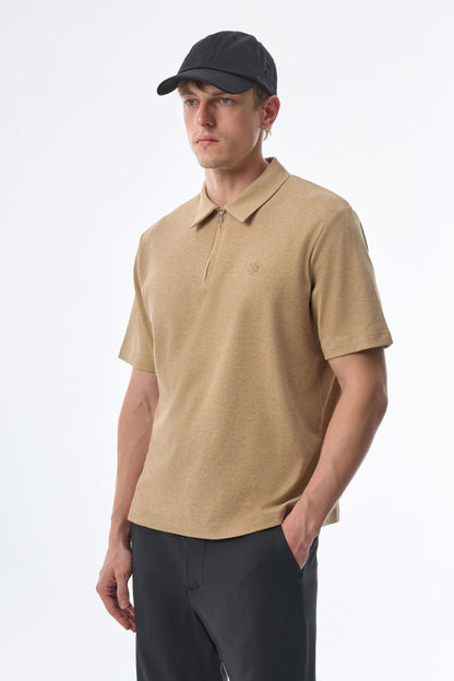 Megusta Wool Melange Fine Piquet Zip-up Polo
