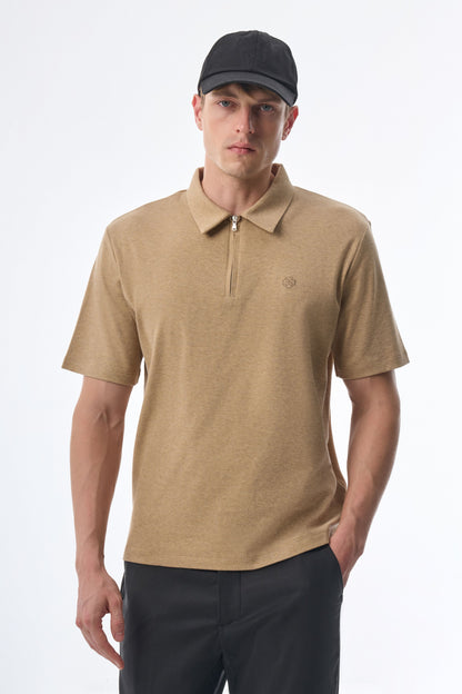 Megusta Wool Melange Fine Piquet Zip-up Polo