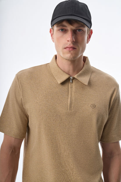 Megusta Wool Melange Fine Piquet Zip-up Polo
