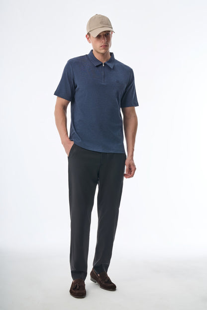 Megusta Wool Melange Fine Piquet Zip-up Polo