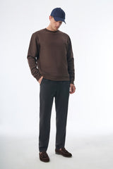 Megusta Cashmere Blend Terry Logo Crewneck Sweater