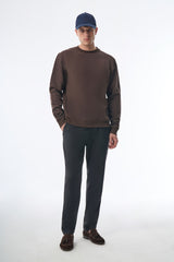 Megusta Cashmere Blend Terry Logo Crewneck Sweater