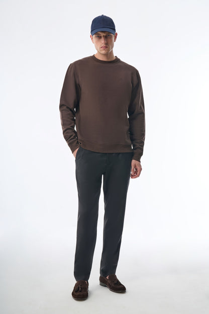Megusta Cashmere Blend Terry Logo Crewneck Sweater