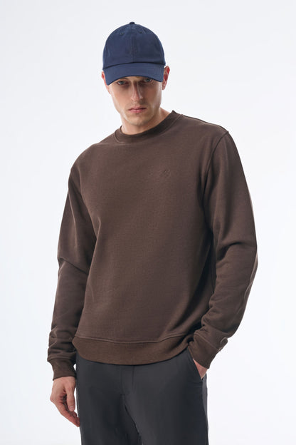 Megusta Cashmere Blend Terry Logo Crewneck Sweater