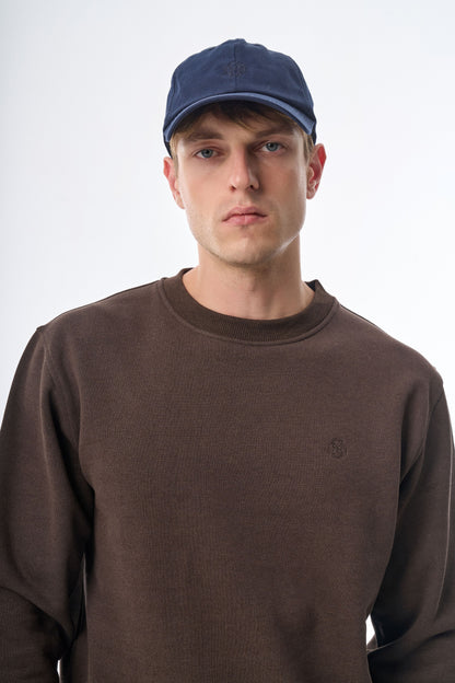 Megusta Cashmere Blend Terry Logo Crewneck Sweater