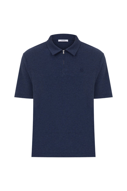 Megusta Wool Melange Fine Piquet Zip-up Polo