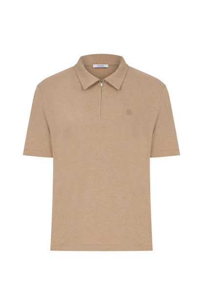 Megusta Wool Melange Fine Piquet Zip-up Polo