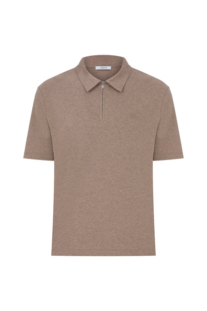Megusta Wool Melange Fine Piquet Zip-up Polo